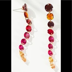 NWT Anthropologie Red/Orange Crystal Drop Earrings!
